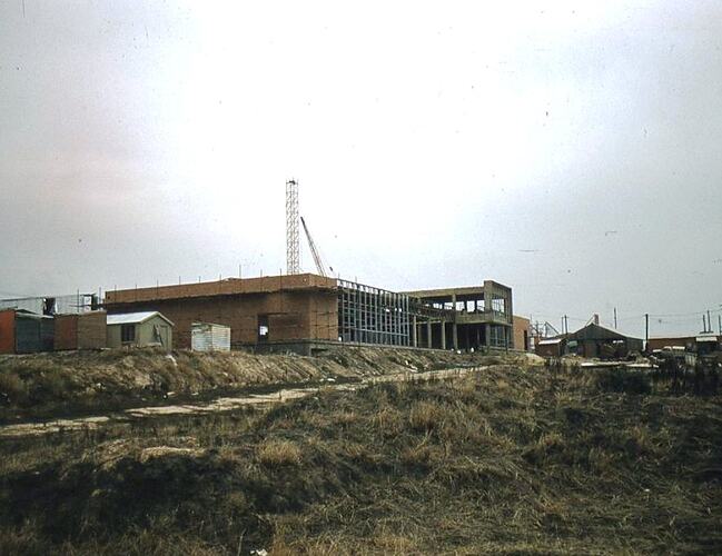 Slide - Kodak Australasia Pty Ltd, Construction of the Testing & Photo-Processing Building 7, Kodak Factory, Coburg, 1958