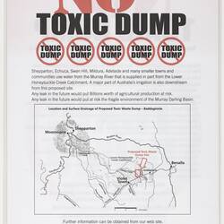 Poster - No Toxic Dump, Violet Town Action Group, 2004