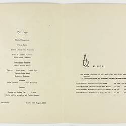 Menu - SS Stratheden, P&O Line, Dinner, 18 Aug 1963