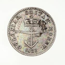 Coin - 1/16 Dollar, British West Indies, 1822