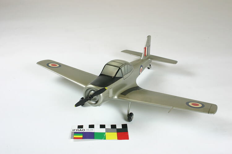 Model aeroplane with RAF roundel.