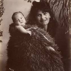 Maori woman and her child, New Zealand, 1895