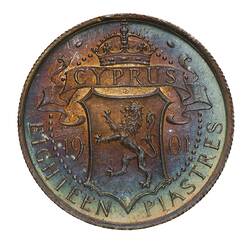 Proof Coin - 18 Piastres, Cyprus, 1901