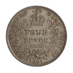 Coin - 4 Pence, British Guiana & West Indies, 1891