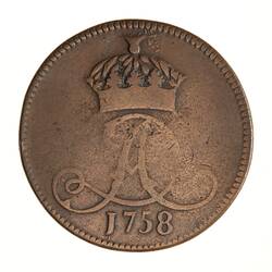 Coin - 1 Penny, Isle of Man, 1758
