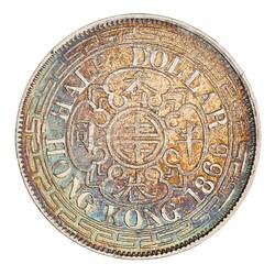 Coin - 1/2 Dollar, Hong Kong, 1866