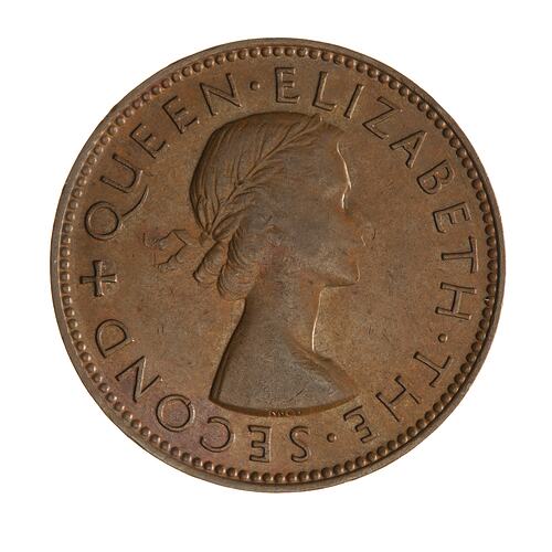 Coin - 1/2 Penny, New Zealand, 1954