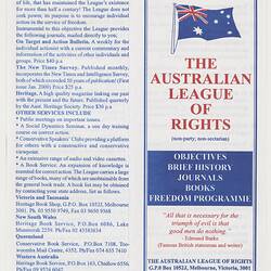 Flyer - 'Introducing the Australian League of Rights', Australian League of Rights