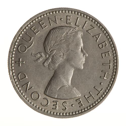 Coin - 1 Shilling, New Zealand, 1961