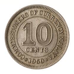 Coin - 10 Cents, Malaya, 1950