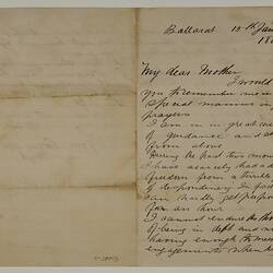 Letter - H.V. McKay to Mother, Ballarat, 15 Jan 1889