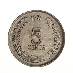 Coin - 5 Cents, Singapore, 1971