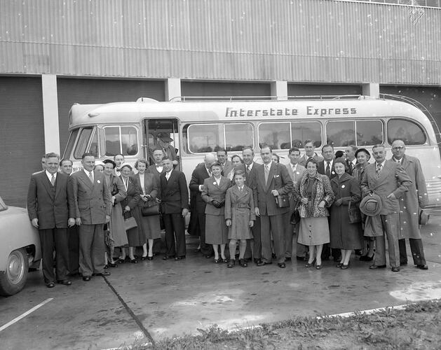 Group Portrait with Tour Bus, Victoria, 1956