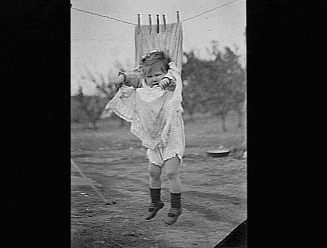 MERRIGUM - DOROTHY PITTS PEGGED TO CLOTHES LINE