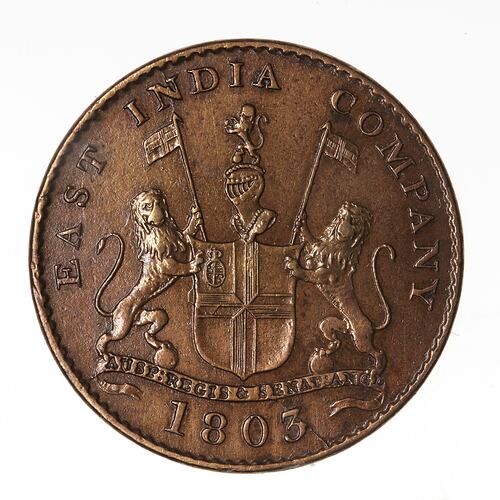 Coin - 5 Cash, Madras Presidency, India, 1803