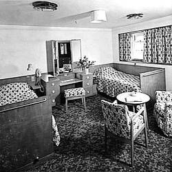 Photograph - Orient Line, RMS Orcades, Special Suite, Bedroom Twin Berth Setting, D Deck, 1948
