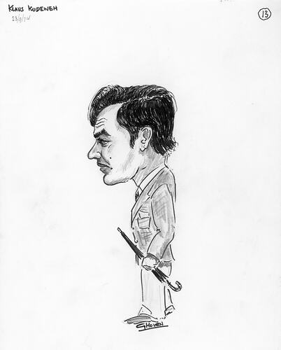 Caricature - George Hoven, No 13, 'Klaus Kudeweh', Kodak Australasia Pty Ltd, 28 Sep 1974