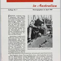 Booklet - 'Wissenswertes uber Arbeitsmoglichkeiten in Australien', Commonwealth of Australia, Apr 1959