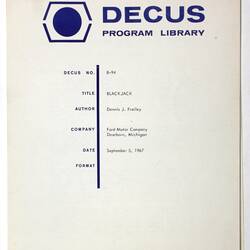 Program Library - DECUS, No. 8-94, 1967