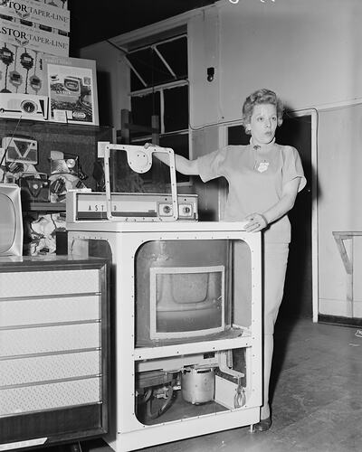 Radio Corporation Ltd, Woman with an Astor Washing Machine, Victoria, 08 Sep 1959