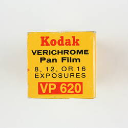 End of film box printed with product details.