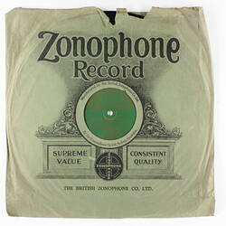 Disc Recording - Zonophone, Double Sided, 'Die Fledermaus - Overture' Parts 1 & 2, (Strauss), Unknown Date