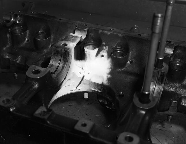 Monochrome image of a aircraft engine.