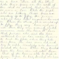 Document - Marion Chapman, to Dorothy Howard, Description of Hiding Game 'Bear', 7 Mar 1955