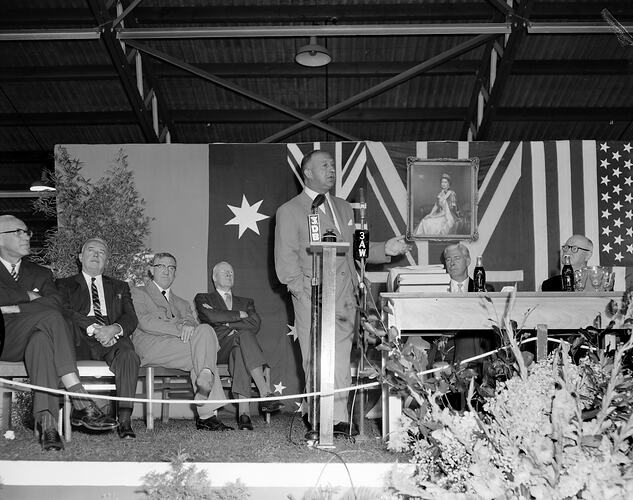 Coca Cola, Sir Henry Bolte Giving a Speech, Moorabbin, Victoria, 11 Feb 1960
