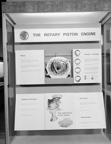 Rotary piston engine display, Institute of Applied Science (Science Museum), Melbourne, 1960s