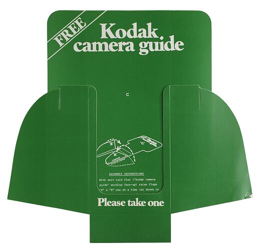 Brochure Holder - Kodak (Australasia) Pty Ltd, 'Free Kodak Camera Guide', circa 1980s