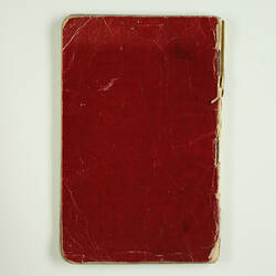 Back cover of red diary.