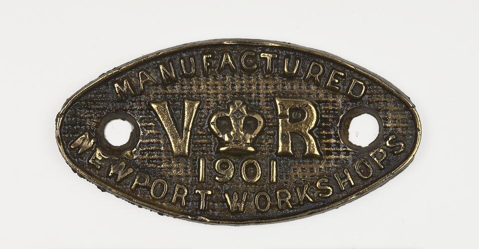Rolling Stock Builders Plate - VR Workshops, 1901