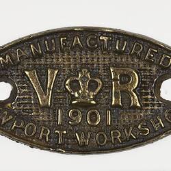 Rollingstock Builders Plate - Victorian Railways, 1901