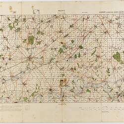 Map - Military, France, Albert, Scale 1:40,000, First Edition, World War I, 1914-1918