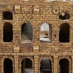 Model of Colosseum made of cork. Detail.