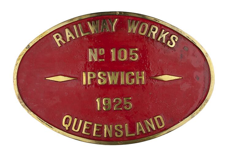 Locomotive Builders Plate - Queensland Government Railways, 1925