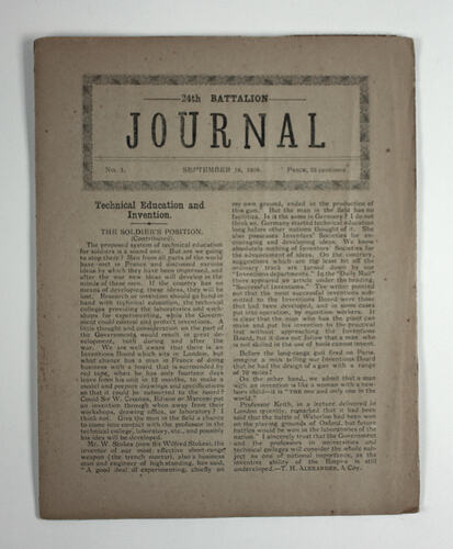Cover of journal with extensive printing.