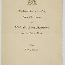 Christmas Card - Kodak Australasia Pty Ltd, 'To Give You Greeting this Christmas', Sydney, circa 1950s