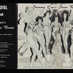 Menu - Sammy Lee's World Famous All Male Revue, circa 1970