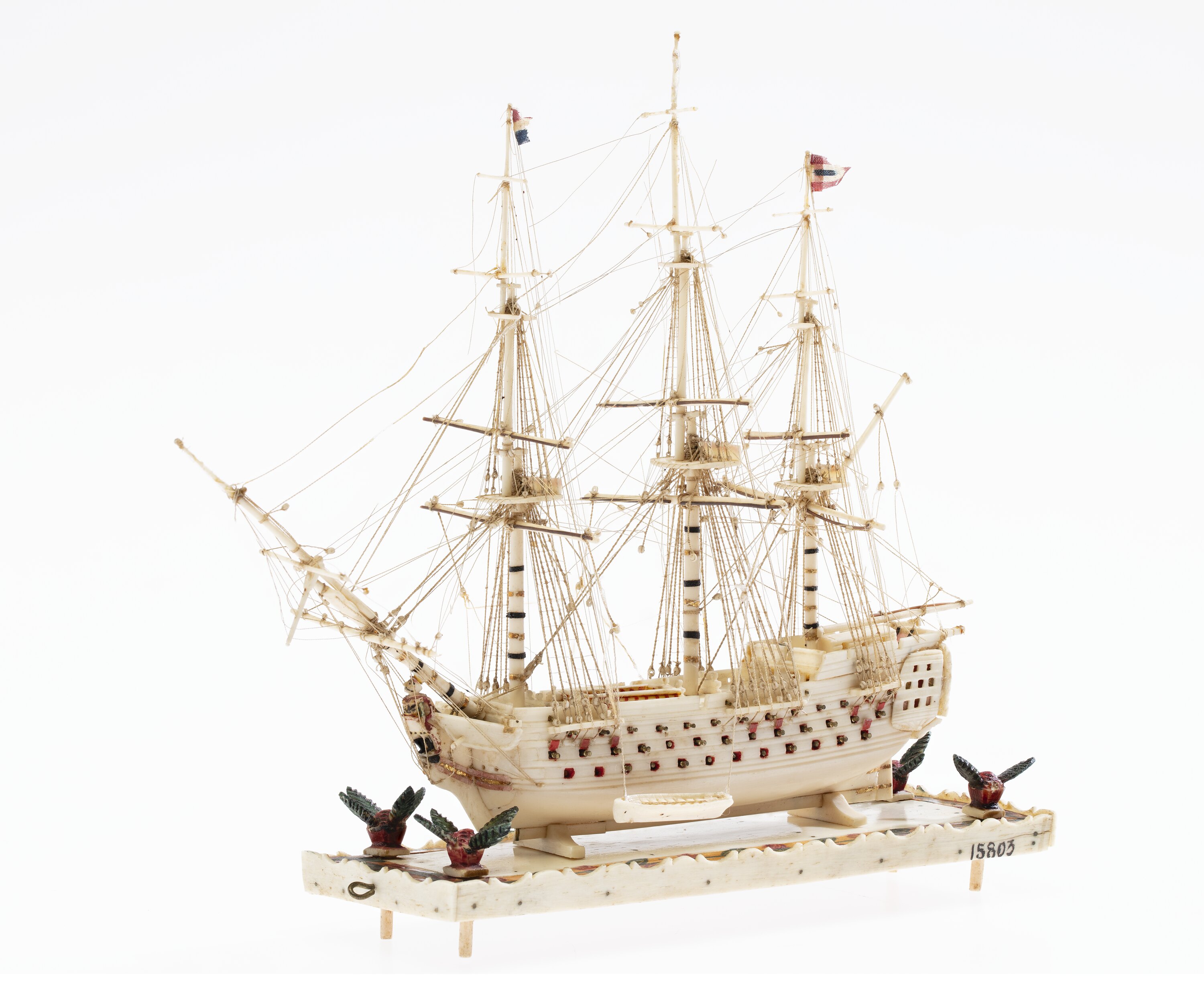 Sailing Ship Model - Man-O-War, French Prisoner-of-War, France