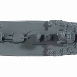 Grey ship model. Top view.