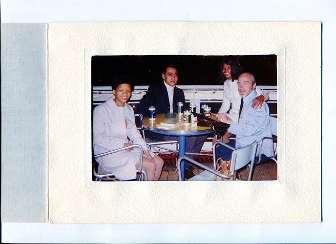 Photograph In Card - Sylvia Boyes, Lindsay Motherwell & Friends Onboard 'Fairsky', Cape Town, South Africa, 6 May, 1970