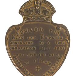 Medal - Edward VII Coronation, Paramatta, 1902 AD