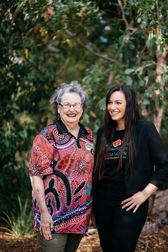 Aunty Jennine Armistead and Taneisha Webster Stand Together at Willum Warrain