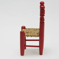 Miniature Chair - Mirka Mora, Wooden With Woven Seat, Red, circa 1960s