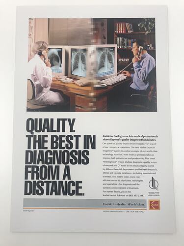 HT 48319, Proof - Advertisement, Kodak Australasia Pty Ltd, 'Quality. The Best In Diagnosis From A Distance', 1993