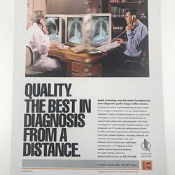 Proof - Advertisement, Kodak Australasia Pty Ltd, 'Quality - The Best In Diagnosis From A Distance', 1993, framed