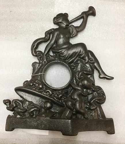 Clock Stand - Angel with Trumpet, Cast Iron, circa 1890