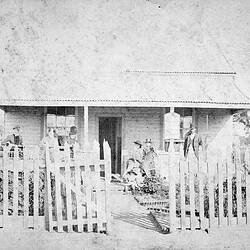 Negative - Family in Front of Police Station, Natimuk, Victoria, circa 1885